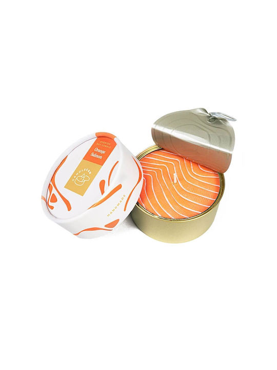 Aromatic Orange Salmon Candle 10x10x5.5cm Handcrafted Natural Candle