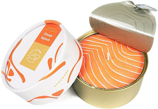 Aromatic Orange Salmon Candle 10x10x5.5cm Handcrafted Natural Candle