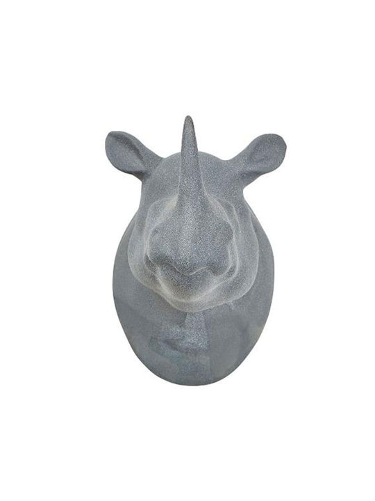 Decorative Porcelain Rhinoceros Figure 341317 17x22x24cm Grey Villa Collection Porcelain