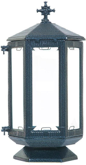Gedenkornament Kerzenleuchter Sechseck Farbe Schwarz Asche 30x17cm