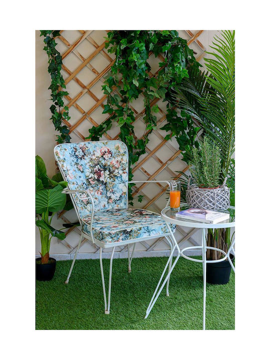 Be Comfy Αδιάβροχο Μαξιλάρι Καρέκλας Κήπου Floral Πέταλο Blue Floral 8002 44x45εκ.