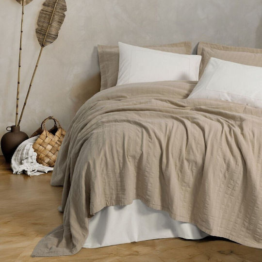 Cottonbox Κουβερλί Σετ Υπέρδιπλο Μπεζ 240x230cm 6τμχ