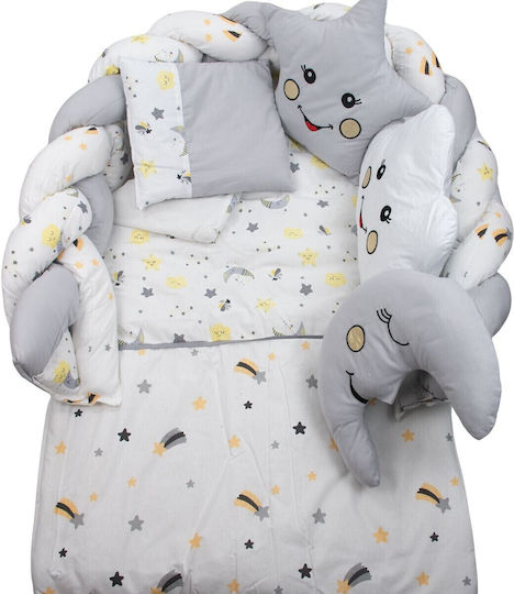 Kamtex Baby Set Für Krippe Grey 7Stück