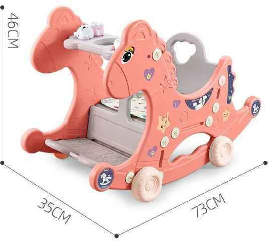 Wooden Rocking Toy Horse Pink