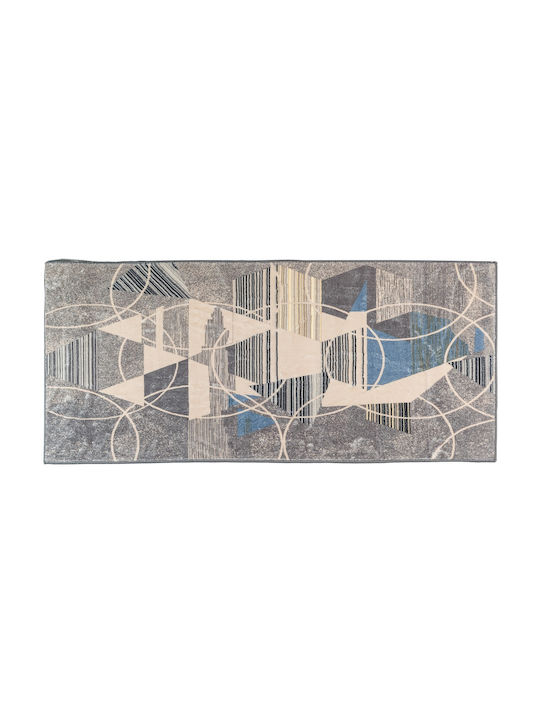 Килим Златист Вълнен 200x225 Сив Син 5266359131852