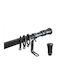 Extendable Curtain Pole Glass Black Silver Patina 1.20m-2.10m