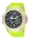 Smael Digital Men's Watch Battery with Yellow Rubber Strap