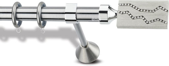 Metallic Curtain Pole Enis Danea Nickel Matte Chrome 160cm