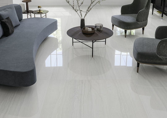 Tuscany White 60x60 Πλακάκι Δαπέδου Γρανίτης Γυαλιστερό Εσωτερικού Χώρου