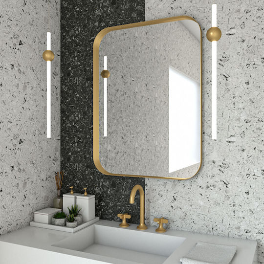 Кремаст Огледало Iron Curved Angle 60x80 Правоъгълно Матирано Браширано Inox