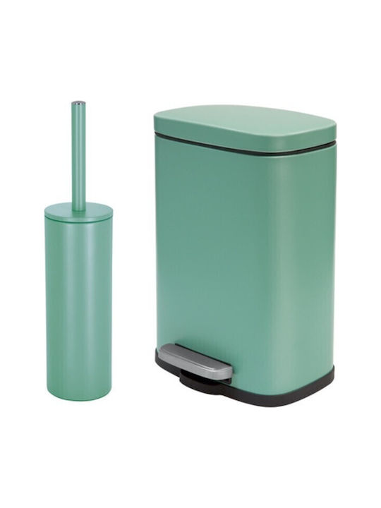 Set Pedal Bin & Toilet Brush Spirella Akira Matte Green