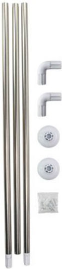 Shower Curtain Rod P Shape Wall Mounted Metallic 80x80x80cm Home