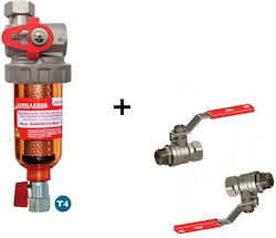 Magnetic Particle Filter T4 3/4" Boiler Protection Up to 35kW By Pass + Double Stainless Steel Mesh + Gift 2 Valves 3/4" Made in Italy Euroacque Magnetic Particle Filter T4 3/4" Boiler Protection Up to 35kW By Pass + Double Stainless Steel Mesh + Gift 2 Valves 3/4" Made in Italy Euroacque