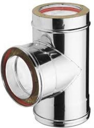 Kymasol Stainless Steel Double Wall Tee Pipe Inox Thickness 0.40mm Diameter Φ200/250