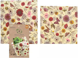 Σακούλες Τροφίμων Bee's Wrap Bags Meadow Magic Vegan Σετ 2 Τεμ 27,5x27,5 Εκ