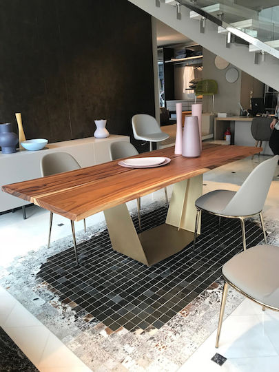 Τραπέζι Dasar 220x100x75cm Μασίφ Κορμός Casa Vogue