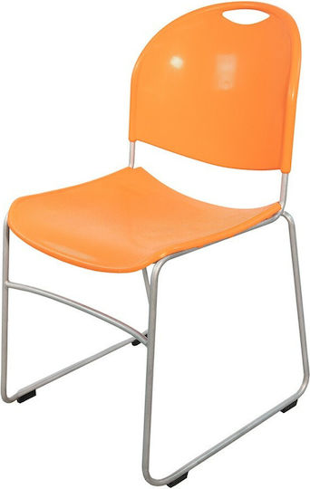 Kitchen Chair Plastic Seat 80x48x43cm Orange
