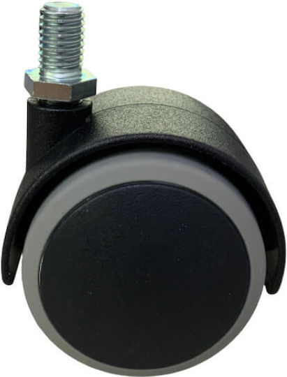 Двойно Колело 50mm Винт M10x15 Черно Сиво