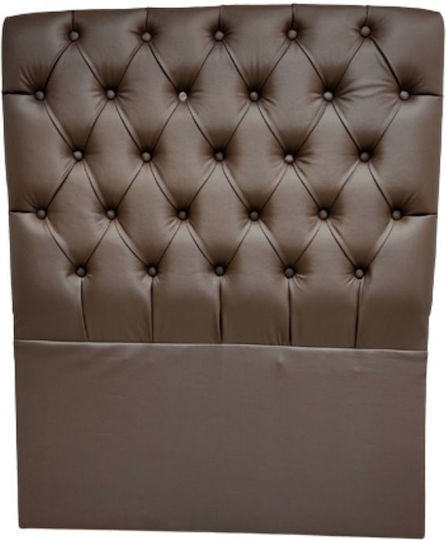 JGS S.A. Bed Headboard No1 with Leather Dark Beige 90x114cm No1 Headboard