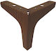 Jgs S.a 6077-001 Metallisches Möbelbein Eckig Braun Holzfarbe Höhe 13,5cm