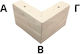 Jgs S.a 068 Wooden Furniture Leg Right Angle Ab 12cm X Bg 12cm X Height 7.5cm