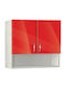 Küchenschrank Wandregal 80x30x72 Luxus 80p Genomax 4669 Rotes Glänzendes