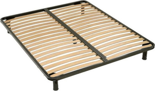 Orthopedic Bed Frame Dense Slats Legs Double Bed 150x200cm