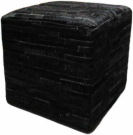 Pouf Σκαμπο Πουφ Jgs S.a Δερμάτινο Σκαμπό Medium Brown Kb-89 Stool Stool-209 45x45x45cm