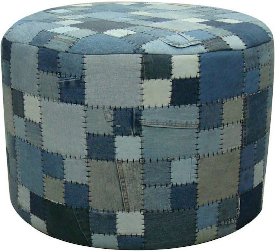 Pouf Σκαμπο Πουφ Jgs S.a Ανοιχτό Μπλε Kb-361 Round Stool Stool-032 60χ60χ40cm