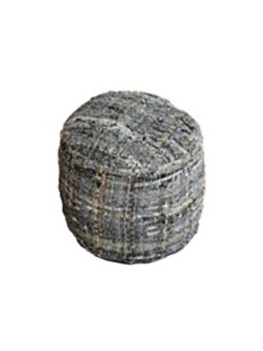 Pouf Σκαμπο Πουφ Jgs S.a Γκρι Μπλε Harris Round Stool-274 40xrndx40cm