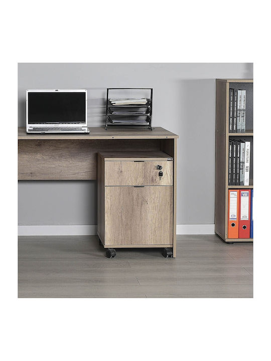 Büroaufbewahrungsschublade Professionelle Aschgraue Holzschatten Rkm-311-tt-1 Schublade mit Schloss Rollcontainer 41x41x61y
