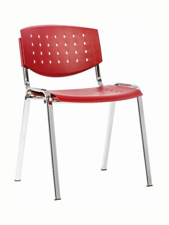 Visitor Chair Taurus Pc Layer Chrome Frame Red ...