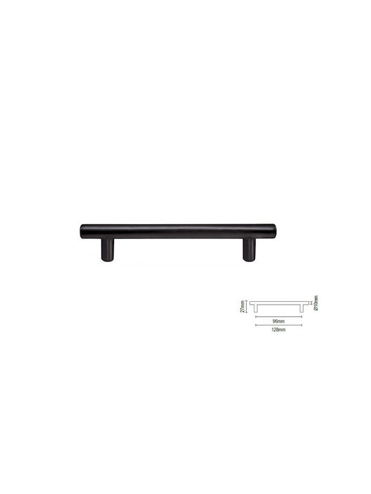 Furniture Handle Viometale 43 Black Ø10 128 mm