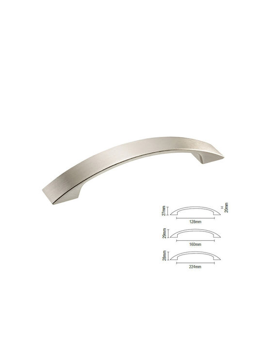 Möbelgriff Viometale 56 Nickel Matt 128 Mm