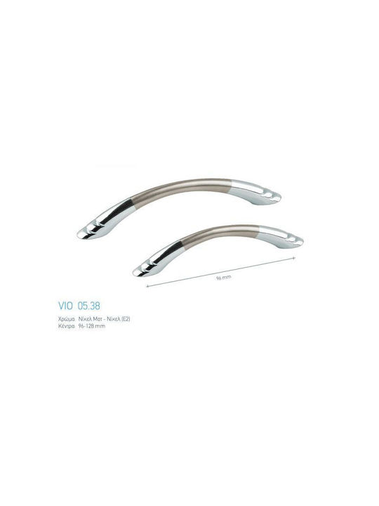 Mânere Pentru Mobilier Viometale 38 Nichel Mat-Crom 96 Mm