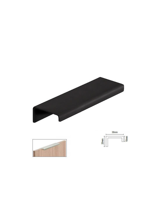 Möbelgriff Aluminium Viometale 78 Schwarz 128 Mm