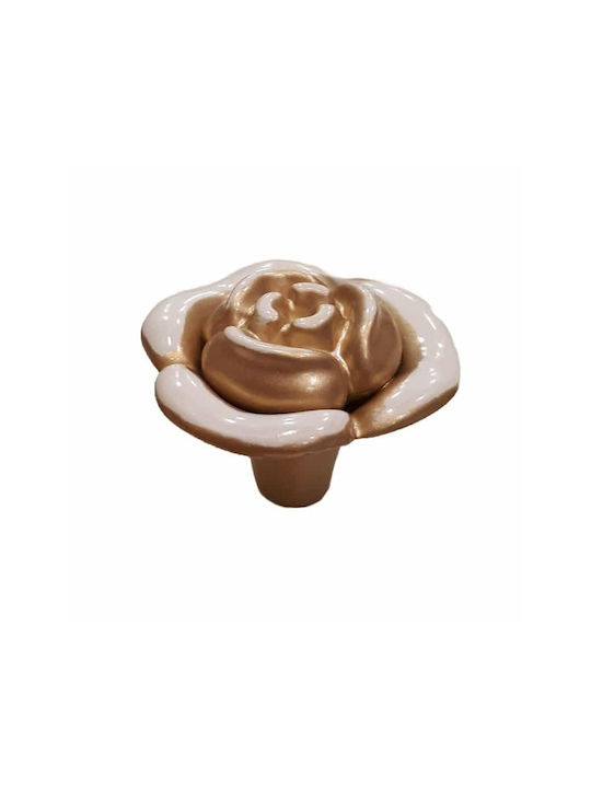 Furniture Knob Besana 2363044 OB Beige Gold Patina Φ40mm