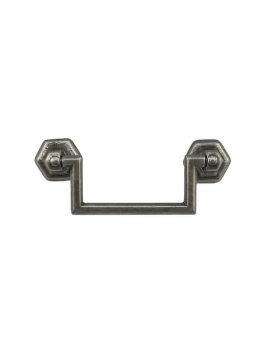 Λαβή Επίπλων Κρεμαστή Besana 1225 64mm Ασημί Αντικέ 64mm