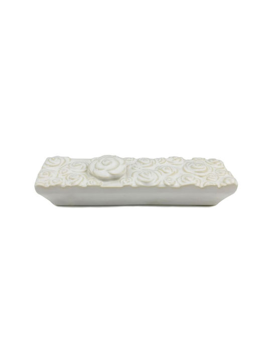 Furniture Handle Besana 1376 96mm White Porcelain Beige Patina