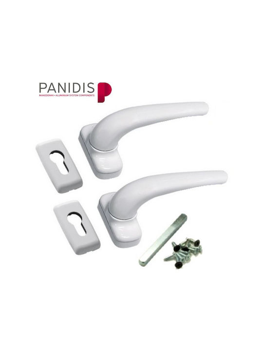 Panidis Fenstergriffe Nr X-502 Doppel Rosetten Weiß