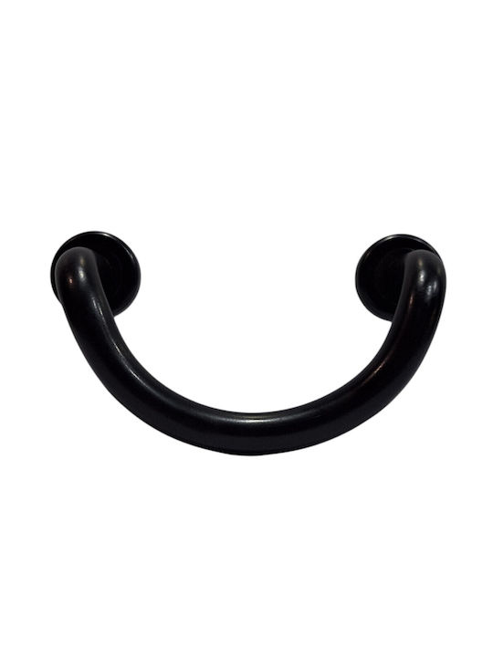 Italian Brass Front Door Handle Nestori 10549-arg1 Black Matte Size 17.0cm
