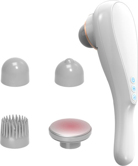 Zenifique Perie de masaj pentru gât, cap & corp împotriva celulitei cu funcție de încălzire Albă