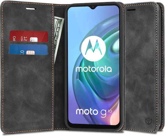 Motorola Moto G30 Moto G10 Moto G20 Handyhülle Schutz Innovation Weiches Brieftasche Premium Eco-Leder Kartenart Innere Brieftasche Schwarz Set Sticker