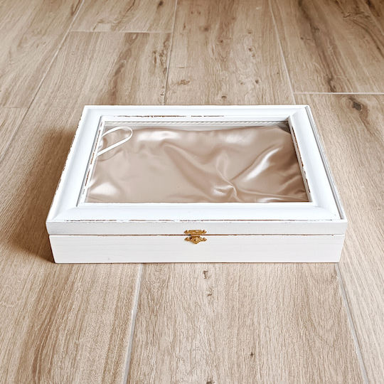 Wooden Stefana Box 33x26.5x6.5cm Antique Champagne 239-545-48