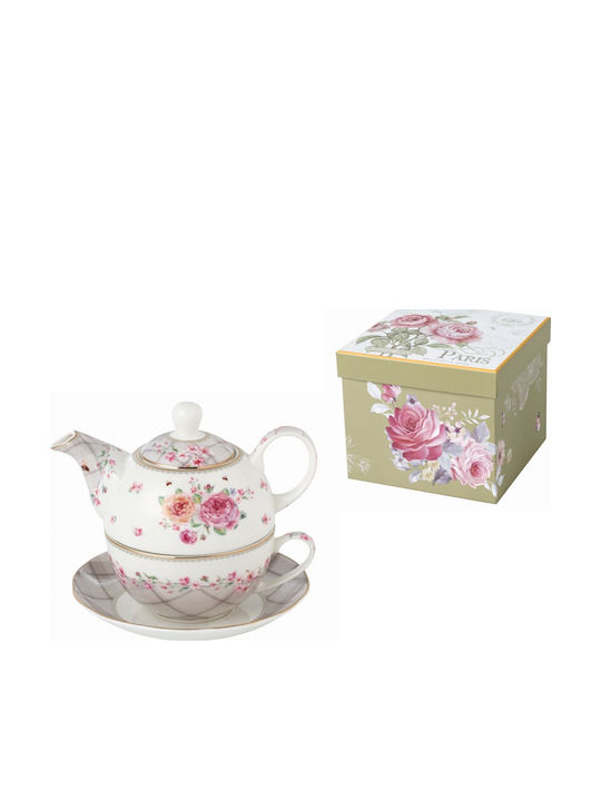 Galifas Tea Set with Cup Porcelain Beige 3pcs