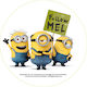 Kardasis Ζαχαρωτή Πλάκα Sugar Paper Minions Follow Mel Mehrfarbige Essbare Kuchendekorationen