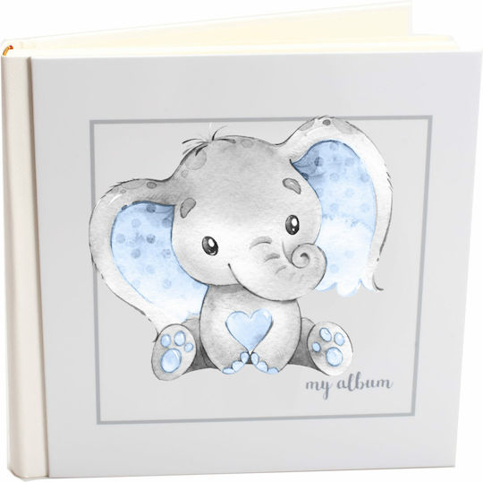 My Album Elephant Light Blue Photo Album with Rice Paper 30x30cm Album Box 80 Pages