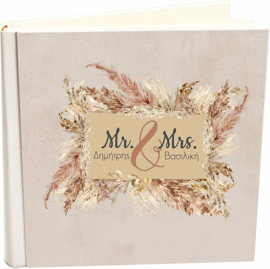 My Album Ash Boho Style Name Dimitris – Vasiliki Album with Rice Paper 30x30cm Box Album 80 Pages