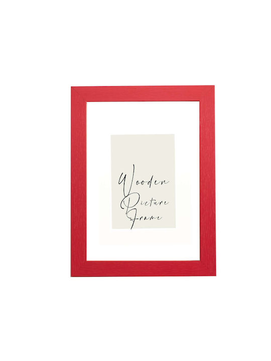 Wooden Wall Photo Frame Red Embossed Wood Grain...