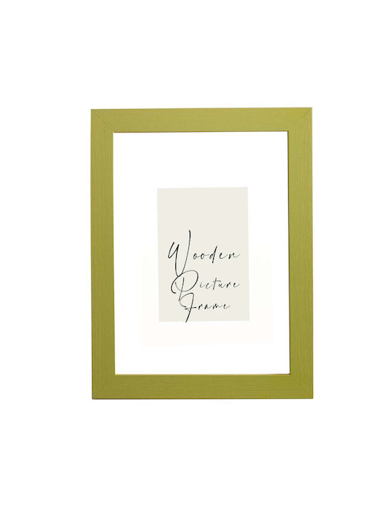 Wooden Wall Photo Frame Light Green Embossed Wo...